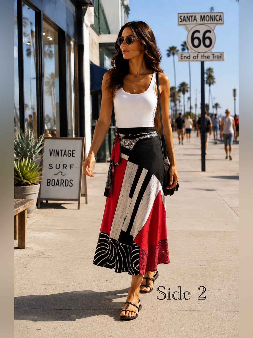 Vintage Reversible Maxi Wrap Skirt O/S - Picture 8 of 17